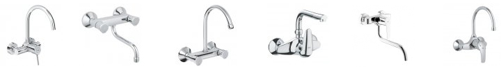 Настенный монтаж смесителей Grohe для кухни на два отверстия Настенный монтаж смесителей Grohe для кухни на два отверстия